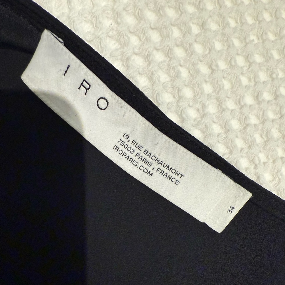 IRO PARIS “Gastona” Black Low-Cut Mini Dress Size 34 XS 0 2 - Picture 3 of 12